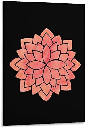 Nudquio Lótusz Virág Illusztráció Japán Kelet-Ázsiai Virágzása a Meditáció Művészeti Vászon Festmény Lóg a Képek, Poszterek,