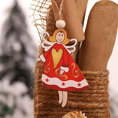 NEARTIME 2DB Karácsonyi Fa Medál Dekoráció Kreatív Fa Kézműves Szarvas Öreg Hóember Színű, Fából készült Baba Dekoráció, valamint