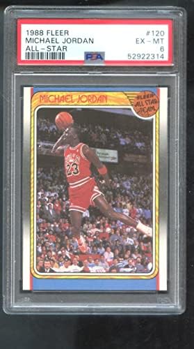 1988-89 Fleer 120 Michael Jordan All-Star, MINT a PSA 6 Osztályú Kosárlabda Kártya NBA Chicago Bulls 1988-1989 88-89