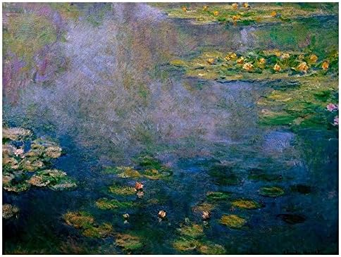 Alonline Art - tavirózsák II Claude Monet | Fekete Keretes Kép, Nyomtatva, Pamut Vászon, Csatolva A Hab Igazgatóság | Kész