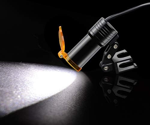 Alkita 3.5X420MM Binokuláris Nagyítólencse 5W Fényszóró Lámpa Clip-on Loupes a Szűrő Nagyító Fekete DY-007 + Alumínium Doboz