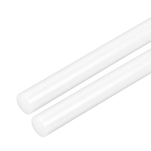 uxcell 2db Műanyag Kerek Rod 3/4 Inch Dia 20 Hüvelyk Hosszúságú Fehér (POM) Polyoxymethylene Rudak Műszaki Műanyag Kerek Rács(18mm)