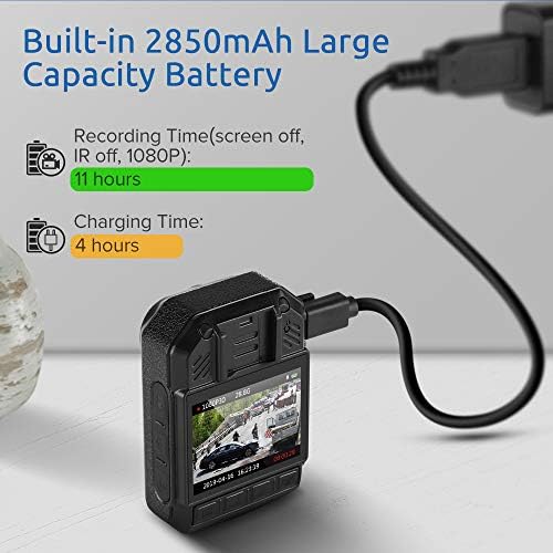 BOBLOV KJ21 Test Kamera, 1296P Testen Hordható Fényképezőgép Támogatja a Memóriát Bővíteni Max 128G 8-10Hours Felvevő Rendőri Szerv Kamera