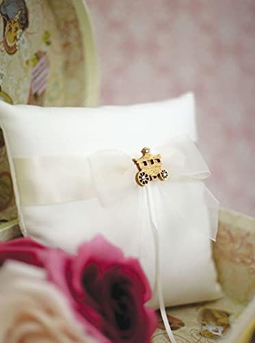 Esküvői Gyűjtők Hamupipőke Mese Edző Esküvői Gyűrűt Párna (Ezüst/Arany): Párna Színe: ELEFÁNTCSONT - Edző Szín: ARANY