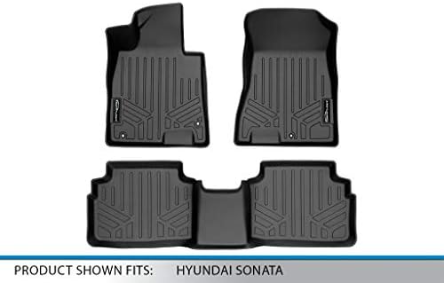 SMARTLINER Egyéni Alkalmas Szőnyegek 2 Sor Bélés Szett Fekete Kompatibilis 2020-2022 Hyundai Sonata (Csak FWD Modellek)