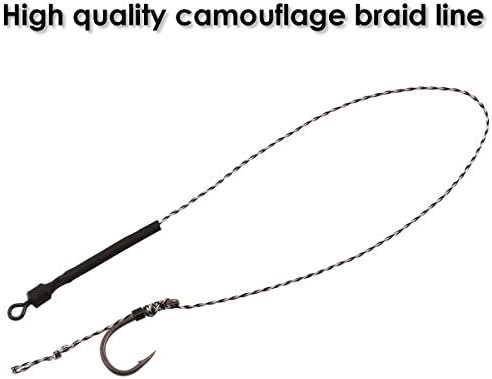 Luroad Ponty Halászati Haj Fúrótornyok, 20 Db Ívelt Szögesdrót Carp Hook Anti-Tangle Forgatható Fonott Szál vonal a 3 Kártya Bojlifűző