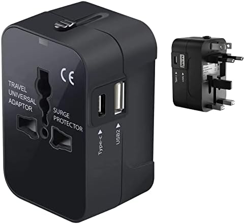 Utazási USB Plus Nemzetközi Adapter Kompatibilis Videocon V1580 a Világszerte Teljesítmény, 3 USB-Eszközök c típus, USB-A Közötti Utazás USA/EU/AU/NZ/UK/CN