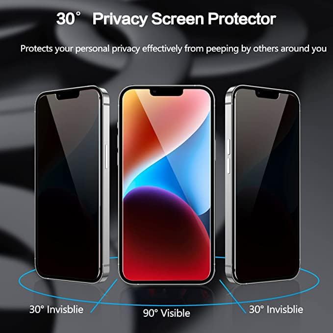 FEYAM Adatvédelmi képernyő védő Ívelt film kompatibilis az iPhone 14 Pro [6.1 colos] 2-darab anti-spy privát edzett üveg karcolás