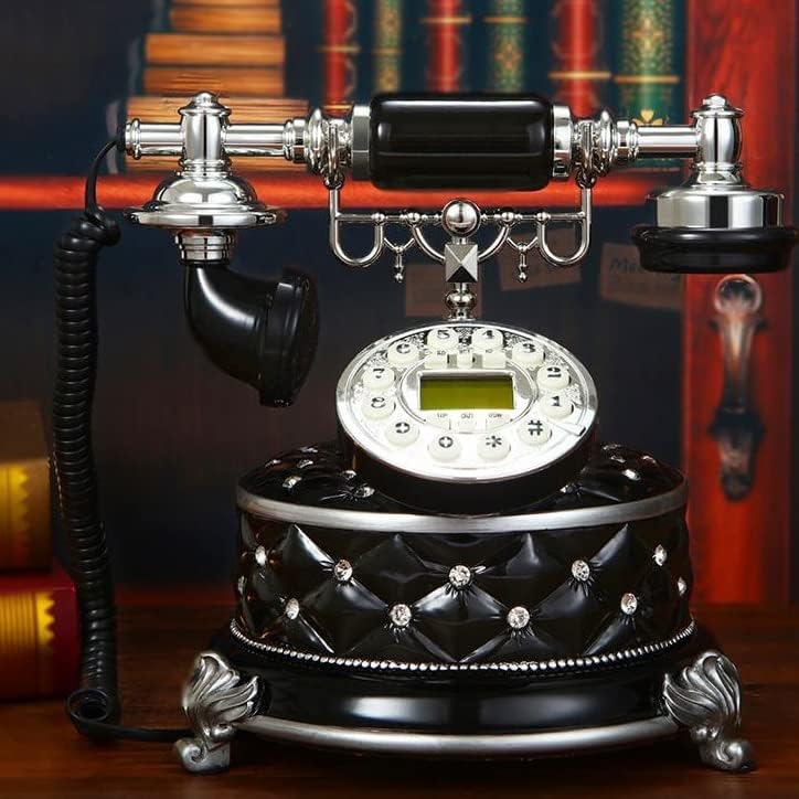 GaYouny Európai Divat Kreatív Kiváló Retro Landine Telefon Vezetékes Telefon Irodai Telefon Haza Hálószoba Olvasás Szoba (Szín : Fekete)