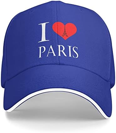 Unisex Imádom a Párizsi Eiffel-Torony Baseball Sapka, Szív Baseball Sapka Állítható baseballsapkás Férfi Nő