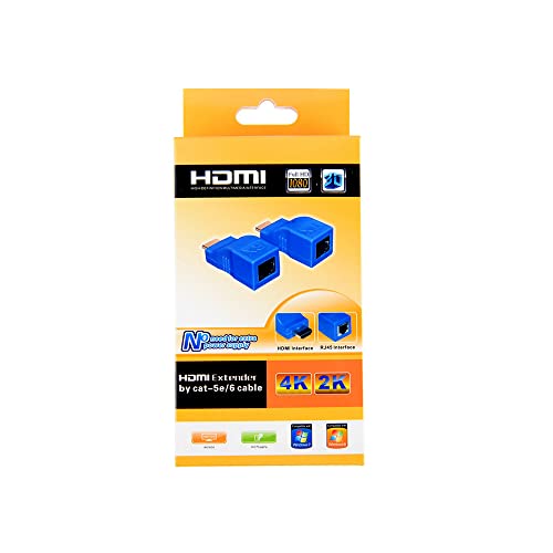 NORMICHIC HDMI RJ45 Adapter, 2db HDMI Extender Adó & Vevő Hálózati Repeater Átalakító Átviteli Akár 30M/98Ft Hatékony, A HDTV-DVD