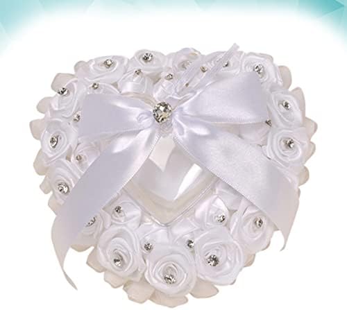 Abaodam Fehér Párnák Kristály Zuhany Szalag Esküvői Fehér Alakú Dekoráció Dekoráció Bemutatóra szóló Menyasszonyi Romantikus Virág Gyűrű Párna