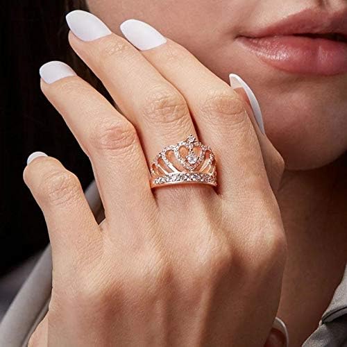 2023 Új Női Gyűrű Cirkon Gyémánt Ékszerek Minden - Korona Állítható Gyűrű Mesemondó Ékszer Gyűrű Lánya (Rose Gold, Egy Méret)