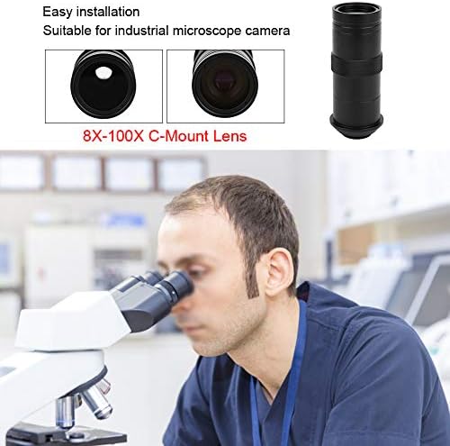 CCD Ipari Mikroszkóp, 8X 100X C-Mount Objektív 25 mm-es Zoom C-Mount Objektív CCD Kamera Nagyítás Adapter Állítható Nagyítás