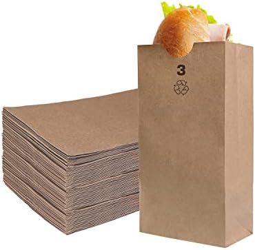 EcoQuality 100 Kis Barna Kraft Papír Táska (3 lb), a Kis - Papír Ebéd Táskák, Kis Nasi, ajándékok, Élelmiszer, Áru, Fél Zsák