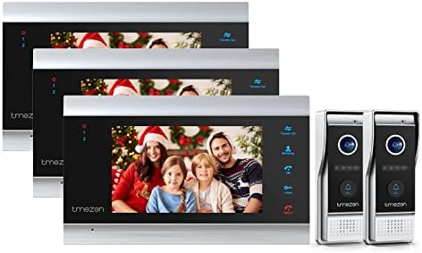 TMEZON Videó Ajtót, Telefon, Kaputelefon 7 LCD Színes Csengő, Kaputelefon Szett 2-Es 3-as Kamera Monitor HD 1080PHome Biztonsági Rendszer