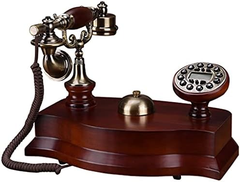 MJWDP Európai Antik Telefon Vezetékes Tömör Fa Telefon Hívófél-AZONOSÍTÓ, Gombot, Tárcsa, hátsó megvilágítású Kihangosító, Mechanikus