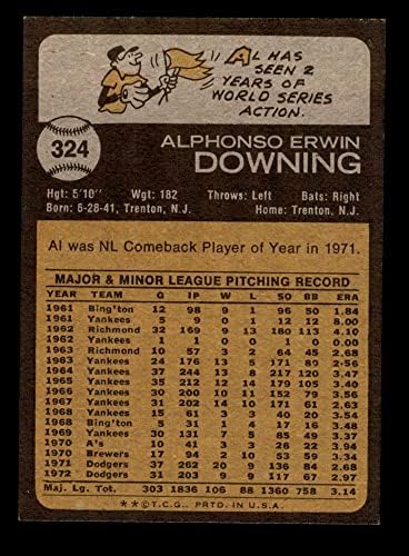 1973 Topps 324 Al Downing Los Angeles Dodgers (Baseball Kártya) NM+ Dodgers
