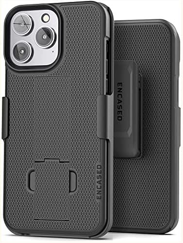 Tartozékait DuraClip Tervezett iPhone 13 PRO övcsipesz Esetben (2021) Vékony Telefon Fedél Oldaltáska (Fekete)