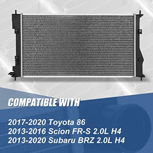 DPI 13347 Gyári Stílus 1-Sor Hűtő Radiátor Kompatibilis Toyota 86 17-20 / Toyota FR-S Subaru BRZ 2.0 L H4 13-20, Alumínium Mag