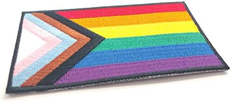 Haladás Pride Flag LGBTQ POC Transznemű Zászló - 4 inch Vas-a Folt
