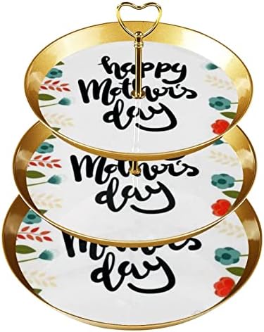 Cupcake Tartót Műanyag Desszert, Torta Állvány Állvány 3 Emeletes Z Állni Kijelző Állok, Boldog anyák napját Virágok