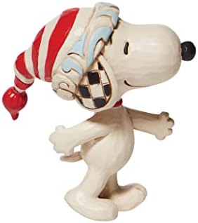 Enesco Mogyoró, amelyet Jim Shore Snoopy egy Karácsonyi Sapka Miniatűr Figura, 3 Inch, Többszínű
