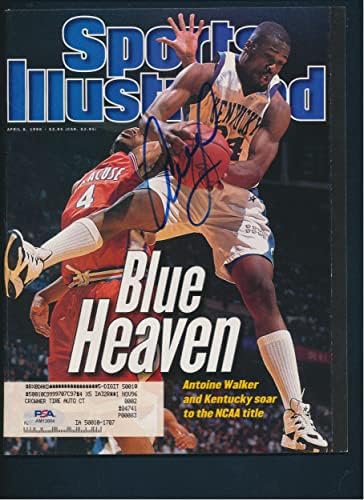 Antoine Walker írta Alá a Sports Illustrated Autogramot PSA/DNS AM13004 - Dedikált NBA Magazinok
