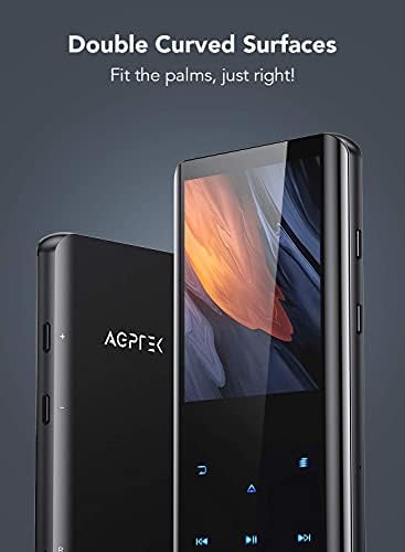 AGPTEK 32GB 2.4 col, Bluetooth, MP3 Lejátszó, hordtáska, Fekete