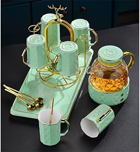 ZLXDP Víz Kupa Meghatározott Délutáni Tea Tea Set Víz Set Home Nappali Északi Kerámia teáscsésze Virág Teáskanna a Bázis Ajándékok