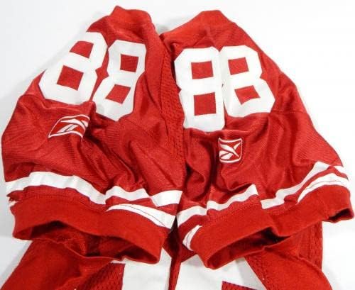 2009-ben a San Francisco 49ers Isaac Bruce 88 Játék Kiadott Piros Mez 42 DP28812 - Aláíratlan NFL Játék Használt Mezek
