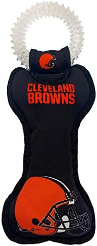 Háziállatok Első NFL Cleveland Browns Labdarúgó Fogászati Kemény Kutya TUG Csont Játék, Beépített Spicli Csatolt Biztonságos