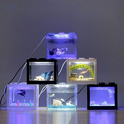 GHGHF USB Mini Akvárium, akvárium LED Lámpa Otthoni Irodai Asztali Tea Asztal Díszítése (Szín : Egy)