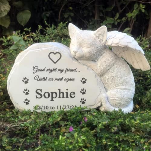 Személyre Szabott Macska Angyal Pet Emlékmű Síron Tiszteletére Szobrot-Pet Sírkő Memorial Garden Kövek