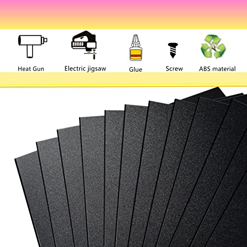 ZHluja Fekete ABS Műanyag Lap - 0.060 Vastag,12 x 12, 6 Csomag Lézeres Vágás, valamint Moldable