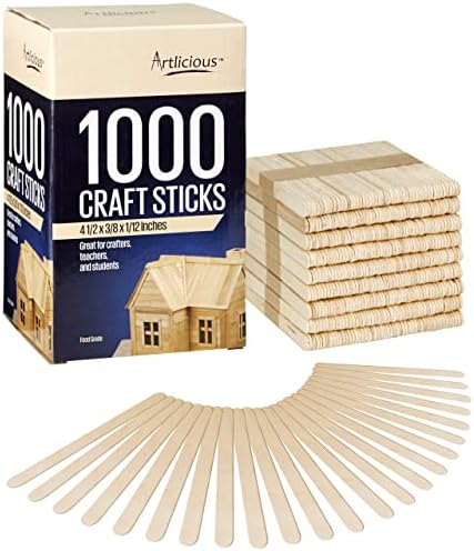 Artlicious 1000 Db Természetes Fa Kézműves Botok, pálcikákhoz a Kézműves Fagylalt Botok, farúd, Viasz Rúd, spatulák
