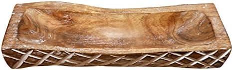 Dekoratív Fa Tál Tészta, Fából készült Tésztát Tálban Nappali, Étkező Asztal Dísz, Otthon, Konyha Dekor ÁLTAL MARKINT (37*12*7 cm)
