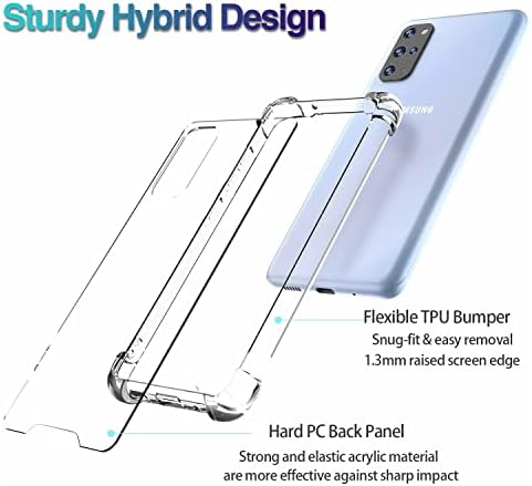 KIOMY Gyémánt Tiszta Ügy, hogy a Samsung Galaxy S20 Plusz 5G Hibrid Merevlemez PC hátlap Puha TPU Lökhárító [Katonai Csepp Védelem]
