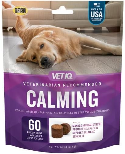 VetIQ Nyugtató Támogatás Kiegészítő Kutyák számára, Szorongás Kiegészítő Puha Rág, 60 Szám