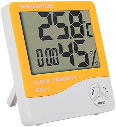 Qiterr Digitális Hőmérő, Htc1 LCD Digitális Hőmérő Páratartalom Beltéri Hőmérséklet Páratartalom Mérő Óra(Narancssárga)