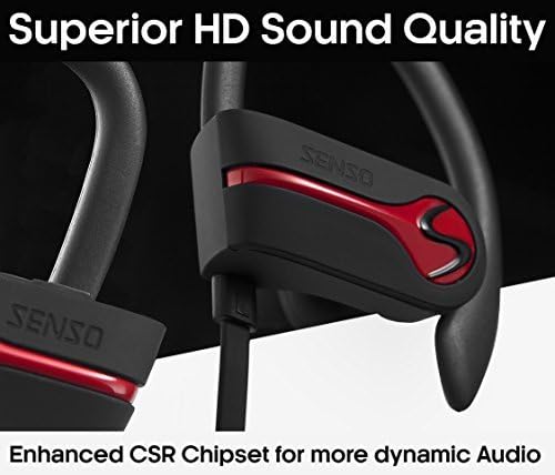 SENSO Bluetooth Fejhallgató, Legjobb Vezeték nélküli Sport Fülhallgató w/Mic IPX7 Vízálló HD, Sztereó Sweatproof Fülhallgató,