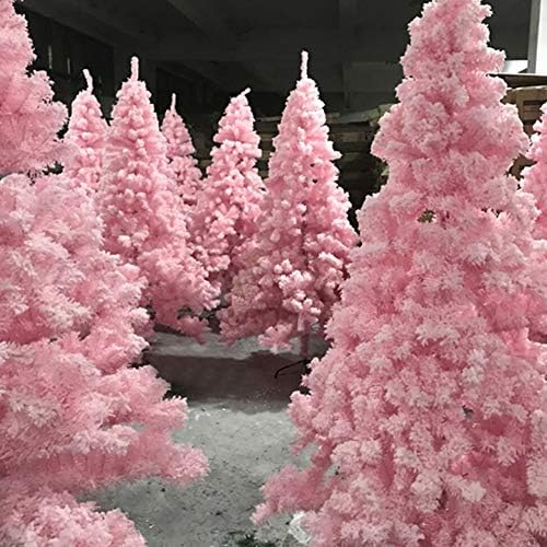 ZPEE 5.9 ft Mesterséges Hó Özönlöttek Karácsonyi Dekoráció, karácsonyfa, Anyaga PVC, Fém Állvány, Könnyen Összeszerelhető Fenyőfa-Rózsaszín