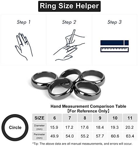 5 DB Valódi Hematit Gyűrűk, Nők, Férfiak, Mágneses Hematit Kő Gyűrű Egyensúly Gyökér Csakra Energia Kristály Terápia Szorongás, Fájdalom