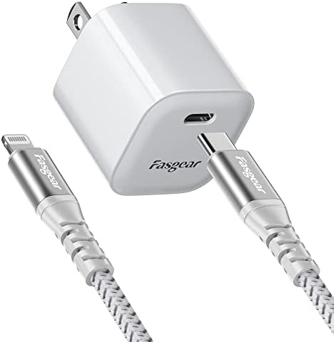 USB-C GaN Töltő 30W a Fasgear 6ft USB-C-Lightning Kábel (Mpi Engedélyezett) PD 3.0 & QC 3.0 Gyors Töltés Kompatibilis iPhone