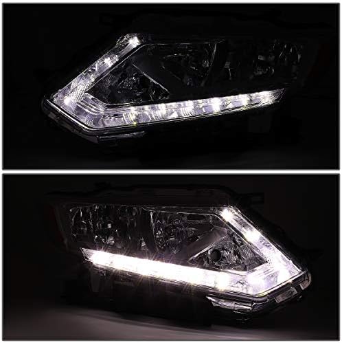 Gyári Stílus LED-es Nappali menetjelző Lámpa Halogén Fényszórók Csomag Eszköz Készlet Kompatibilis a Nissan Rogue 14-16, Vezető,