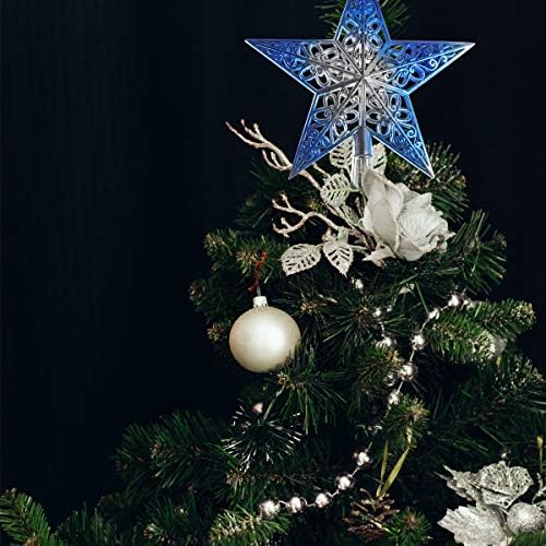 Karácsonyi Díszek Kivájt Karácsonyfa Szikrázó Csillag Csillogó Lóg Karácsonyfa Topper Dekoráció, Dísztárgyak, Lakberendezés (Ezüstös Kék)