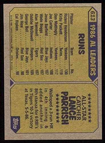 1987 Topps 613 All-Star Lance Parrish Detroit Tigers (Baseball Kártya) NM/MT Tigrisek