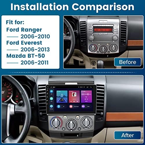 a 06-10 Ford Ranger/06-13 Ford Everest/06-11 Mazda BT-50 a Rádió, a 9 - es érintőképernyő Android 11 CarPlay Autó Sztereó