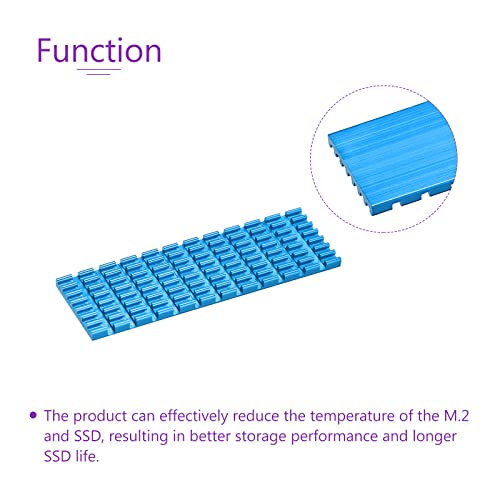 DMiotech 1 Csomag 70x22x3mm Alumínium Radiátor az 2280 Merevlemez hűtőborda Kék M. 2 szilárdtestalapú Meghajtó
