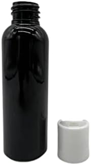 2 oz Cosmo Fekete Műanyag Palackok -12 Pack Üres Üveget Újratölthető - BPA Mentes - illóolaj - Aromaterápia | Fehér Nyomja Le a